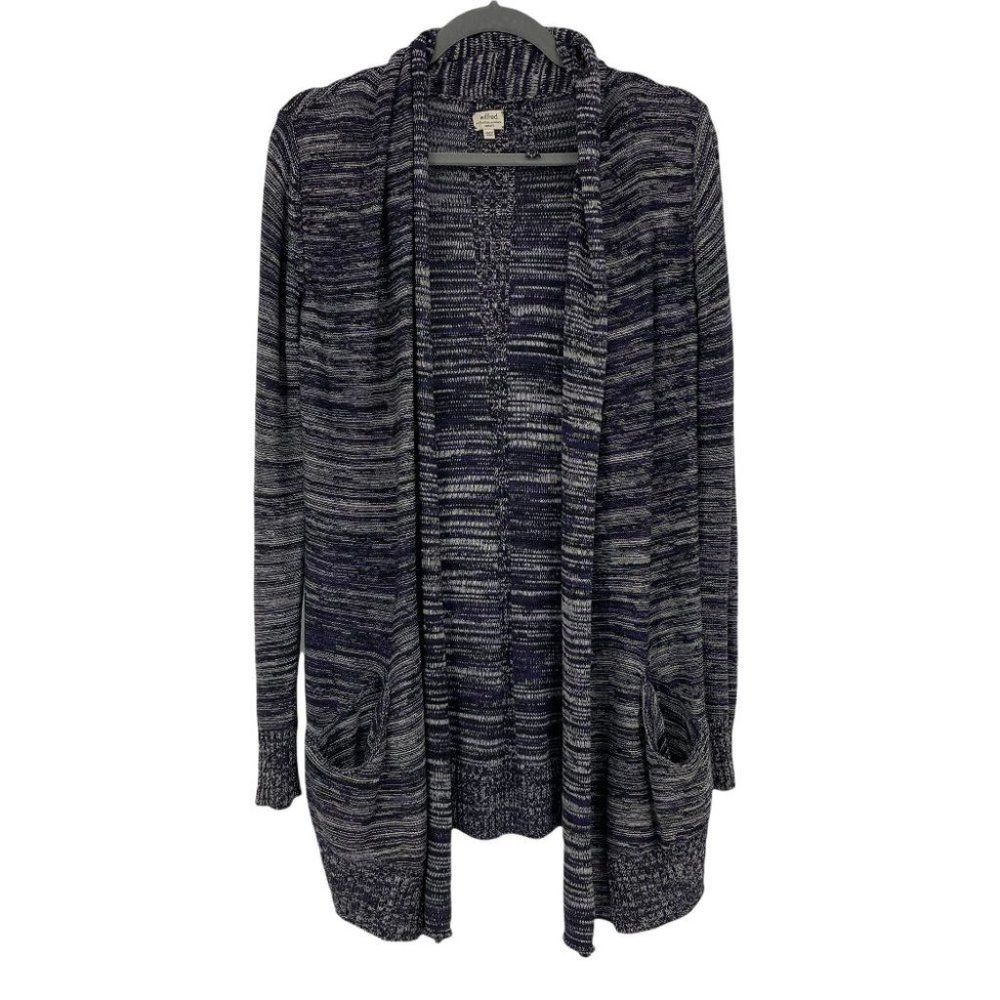 Wilfred Silk Cashmere Flaubert purple Space Dye open cardigan with pockets xs